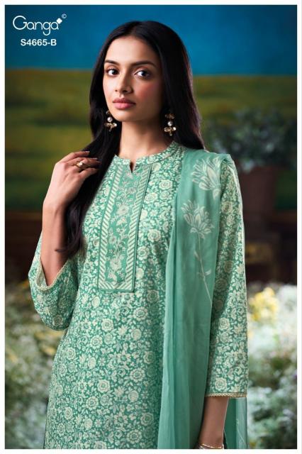 Ganga gunjita 4665 branded dress materials wholesale in chennai